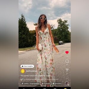 L'AGENCE Stefani Dress Floral Print Long Dress XS